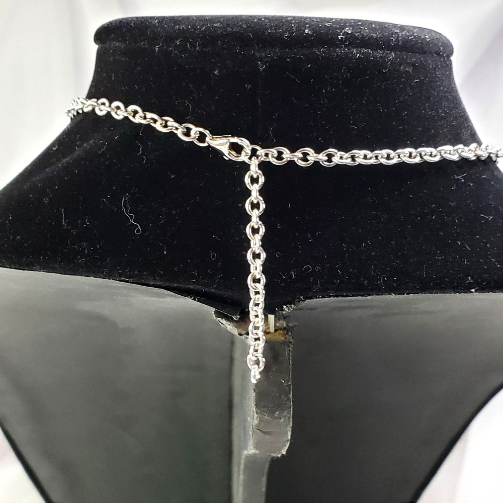 Two Statement necklaces Circles Silver and Grey - Picture 7 of 11